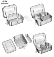 Top Grade 304 roestvrijstalen lunchbox Large metalen Bento Box Snack Food Container Outdoor opbergdoos Nieuw Custom 201209
