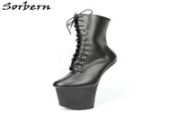 Sorbern 20Cm Hoof Heelless Ankle Boots For Women Platform Shoes Cosplay Unisex Dragqueen Booty Extreme High Heels Vamp Cos Shoes D7673899