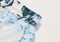 T-shirt for Men Amii Fashion Short Sleeve Cotton Unisex Designer ShirtsShort Set Hawaii Leisure Green Mountain Flowing Water Print Men&#039;s Wom T6JH