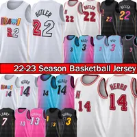 Vintage Jimmy 22 Butler Tyler 14 Herro Basketballtr￶jor Dwyane 3 Wade Bam 13 Adebayo Jersey Herr Kyle 7 Lowry Miamis City Heats Mens 2022 2023 Edition Shirt Pink Pink