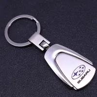 Keychain de voiture en m￩tal cr￩atif pour badge Subaru Logo Long Chain Key Ring 4s Shop Promotional Gift ACCESSOIRES AUTO TOUELL