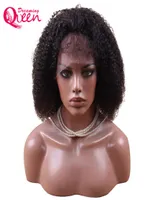 Mongolisch Afro Kinky Curly Per￼cke Spitze Front Vrigin menschliches Haar Per￼cken nat￼rliche Linie mit Babyhaar f￼r schwarze Frauen tr￤umen Queen7930267
