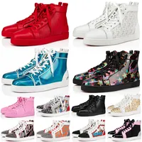 with box 2022 red bottoms shoes for men women sneakers size 5-13 designer platform flat casual shoe fashion luxury loafers vintage bottom trainers Eur 47