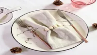 Set van 10 gaas crêpe stoffen servetten katoenen stof 40x40 cm handdoek huiskeukentafel herfst paas ramadan rustieke bruiloft decoratie 0