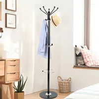 Klädlagring Multifunktion Coat Hat Metal Rack Organizer Hanger Bedroom Stand Purse Handbag Clothes Scarf Holder Black Living Room