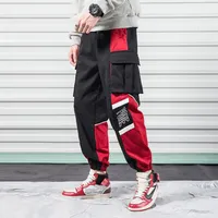 2019 Remise uniquement aujourd'hui Pantalon de cargaison pour hommes imprimé noir multi-poche Harajuku Japonais Jogger Jogger Summer Male Harem Pants285d