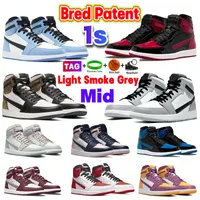 Mens 1 1s High OG Bordeaux University Blue Basketball Shoes dark mocha UNC Twist patent bred Chicago UV reactive Light Smoke Grey women trainers Designer Sneakers