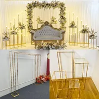 Party Decoration 5 PCS Arrival Outdoor Lawn Wedding Flower Arch Decor Welcome Backdrops Frame Anniversary Background Plinth Cake Stand