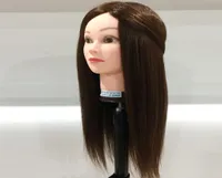 80 human hair Training Head can be curly Professional Mannequin hairdressing dolls head Female Mannequin Hairdressing Styling2990140