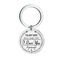 Key Rings Stainless Steel I Love You Keychain To My Son Daughter Keyring Bag Hangs Key Ring Fashion Jewelry Drop Delivery Dhwqr