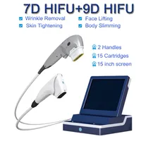 휴대용 HIFU 기타 미용 장비 얼굴 리프팅 바디 모양 15 카트리지 3D 4D 7D 9D 살롱 가정용 방지 방지