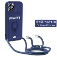 Lanyard Protect держатель кольца камеры TPU Shock -Resect Phone для iPhone 14 13 12 11 Pro Max Case Case Case Holder Holder Back Cover