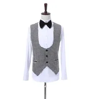 New fashion Houndstooth Vests Cotton Herringbone British style Mens Waistcoat tailor slim fit Vests wedding Wear for men NO029797320