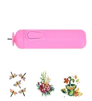 Random Color Multi Function Pen DIY Electric Slotted Paper Craft Paper Quilling Tools Winder Steel Curling Pen Craft Accessories9022179