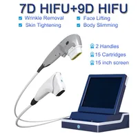 Máquina de terapia por ultrassom HIFU Anti-Wrinkle Skin Ticken Machine Levating Face Face 3d 4d 9d Moda do corpo Dispositivo com 15 cartuchos
