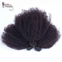 ヘアエクステンションのピース拡張de de cabello mongol mongol mechones rizados afro con cierre 4b 4c virgen tejido ever Beauty 22022