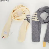 Scarves 2022 Autumn Winter Women Scarf Wool Casual Warm TB Striped Men Couple Gift Soft Korean Design