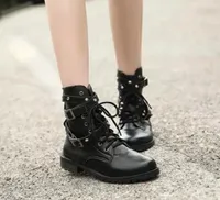 Fashion New Punk Gothic Style Lace up Belts Round Toe Boots Women Shoes Short Boots Street haulage motor mujer zapatos2740802