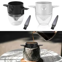 1 2pcs Foldable Coffee Filters Stainless Steel Drip Tea Holder Easy Clean Reusable Paperless Pour Over Coffee Dripper 1PC