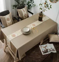 Table Cloth Luxury Satin With Embroidery Tablecloth Rectangular Square Home Dining Party Table Cover Mantel Decoration Toalha De M9846337