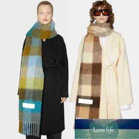 Scarves Europe Latest Autumn and Winter Multi Color Thickened Plaid Women's Scarf Ac with Extended Shawl Couple Warm A1 Factory Price5F62