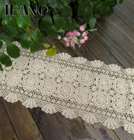IBANO Handmade Cotton Crocheted Tablecloth Lace Doilies Flower Table Runner For Home Coffee Shop Table Decoration 1PCSlot Y200421