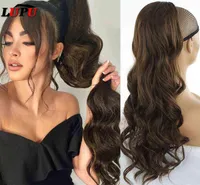 Lupu Long Body Wave Drawstring Tail Synthetic Fake Fake HairPieces for Women clip in Hair Extensions Tail Black Blonde 220208