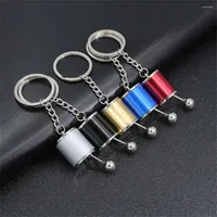 Keychains Simulation 6 Speed Manual Gear Box Keychain For Men Finger Decompression Toy Keyring Car Lover Souvenirs Gift Key Holder