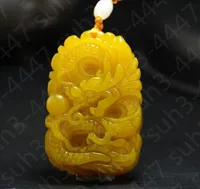 Yellow Jade Dragon Pendant Necklace Charm Jewellery Fashion Accessories 9388500