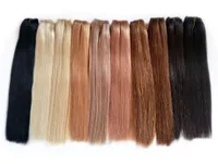 Dhgate ludzkie włosy wiązki skóry wyrównane dziewicze włosy w całości brazylijskie indyjskie peruwiańskie peruwiańskie proste włosy 20 kolorów1549786