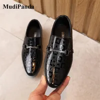 Mudipanda Boys Formal Dress Chaussures pour filles Point de mode britannique Spectacle de mode noir 2020 Automne ￉tudiant Chaussures Single 247U