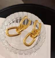 Fashion Metal Chain Gold Dangle Hoop Earing Drop Eardrop Women Classic Designer Earrings Celebrity Party Jewelry Accessories Designers Earring