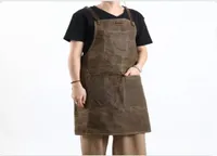 Barbecue Apron Waterproof High Quality Waxed Canvas Men Women Kitchen Work Aprons Pinafore Retro Gardening