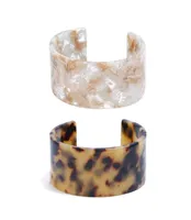 Bracelets de charme Javrick acrílico Tarteira Shell largo leopardo marrom jóia de moda de moda ring8560175