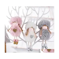 Christmas Decorations Christmas Decorations Plush Angel Doll Pendant Tree Hanging Ornaments Child Kids Gift Elf Year 2022 Drop Deliv Dhkhp