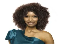 Ninguno Lace Full Machine Made Human Hair Wigs Short Bobr Capless Afro Kinky Curly 4Color Black Women Top Calidad6715398