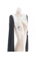 Lilicochan Seksi iç çamaşırı kadın hizmetçi üniforma rahibe cosplay kostümleri bikini Top Hollow uzun kollu ultra kısa giyim y0913