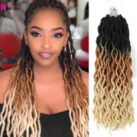 Wave Gypsy Locs Crochet Hair Synthetic Curly Waby Braiding Extensions 18 quot24 quot Goddess Faux Expo 220610