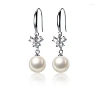 Dangle Earrings Shell Pearl 925 Sterling Silver Drop Jewelry