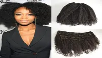 2017 Продажа монгольская девственная ручья волосы волосы Afro Kinky Curly Clip in Extensions Comply Hair Set 7pcs A Set Geasy2395900