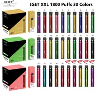 IGET original xxl max cigarro eletrônico descartável 1800 kit de dispositivo de vagem puffs 950mAh 7ml Vape Stick 100 autêntico VAP5686991