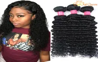 9A Brazilian Virgin Hair Deep Wave Bundles 4pcs lot 100 Deep Curly Virgin Human Hair Bundles1982172