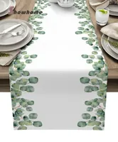 Bordslöpare tropiska växter eukalyptus lämnar lyxig dinning dekor placemat el bröllop trasa 2210269472801