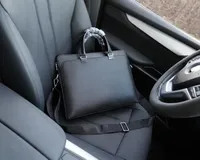 New Sale Men Shoulder Briefcase Black cowhide famous Designer Handbag Business Mens Laptop Bag luxury Messenger Bag 5 star quality 38CM