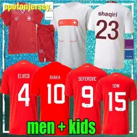 2022 Zwitserland Wereldbeker Voetbalkirkingen Akanji Shaqiri Embolo Seferovic 22 23 Xhaha Behrami Rodriguez Zakaria Elvedi Football Shirts Men Kids Kit 1056382