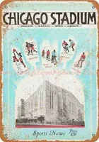 1931 Chicago Stadium Metal Tin Sign Nostalgic Sign visar ursprungligen publicerad IC Retro Dekorativ väggmålning J220813