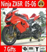 7 Gifts black red motorcycle fairing kit for Ninja 2005 2006 ZX6R Kawasaki 636 ZX 6R fairings body kits ZX6R ZX636 05 06 VR42315123