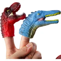 Finger Toys Dinosaur Finger Puppets 5 Pieces Toys Dino Party Favors Soft Rubber Bath Animal Head Pinata Stuffers Drop Delivery Gifts Dhpyc