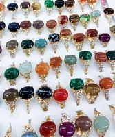 저렴한 판매 Ruby Agate Gemstone Ring Men Womens Glod 가득 채운 패션 보석 믹스 크기 전체 9579732