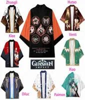 Anime Costumes Genshin Impact Hutao Venti Xiao Japanese Kimono Haori Yukata Cosplay Anime WomensMen Fashion Summer Kimono Shirts S